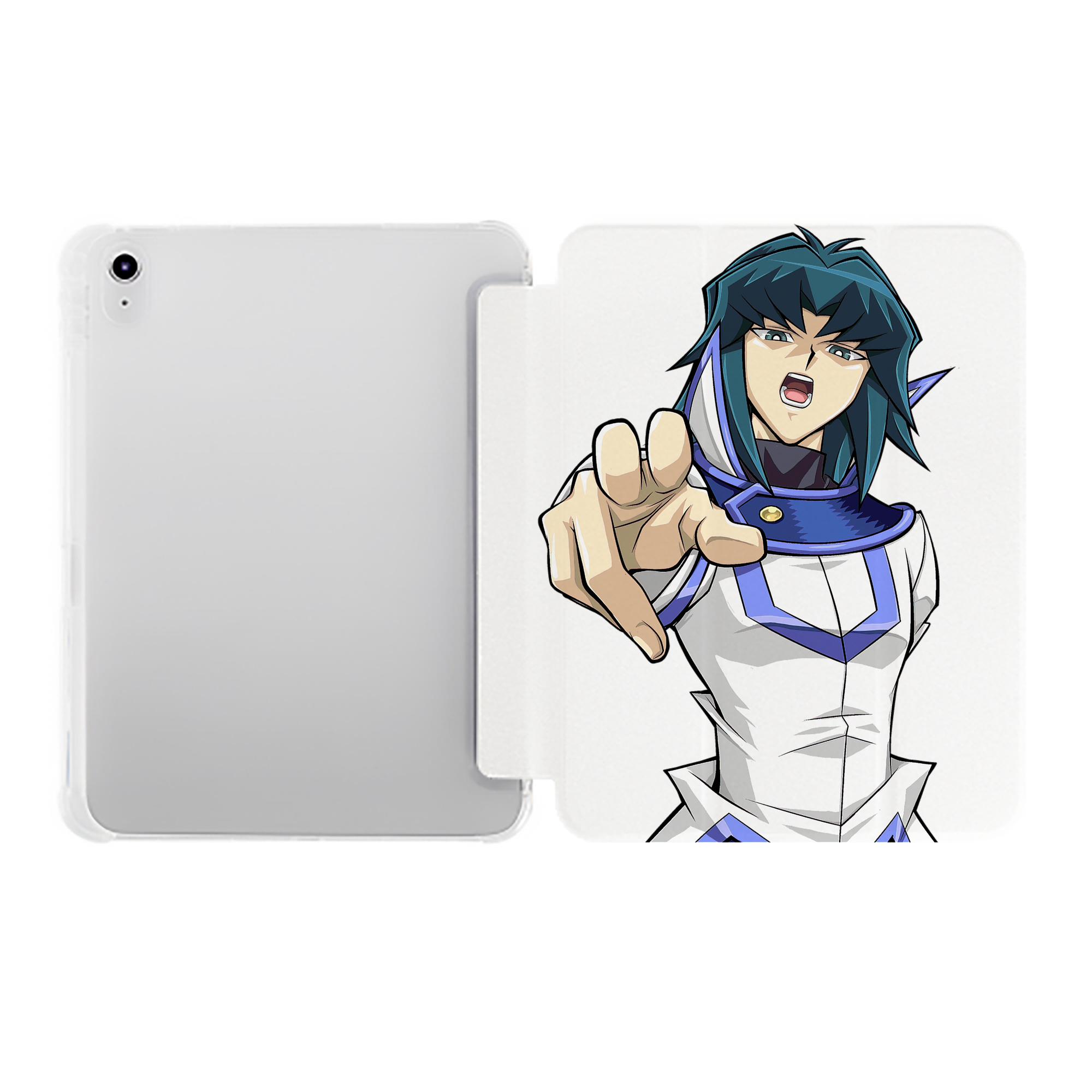 （画像用） 遊☆戯☆王 Yu-Gi-Oh! IPad ケース ペン収納付き 三つ折りスタンド PUレザー×シリコン 対応機種9.5/10.5/10.9インチ